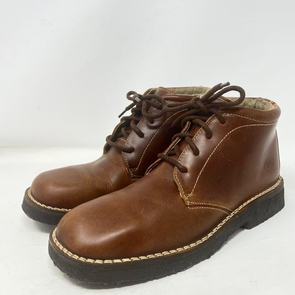 Hush Puppies Brown Chukka Leather Lace Up Mens 8 Ankle Boots Gum Academia Preppy